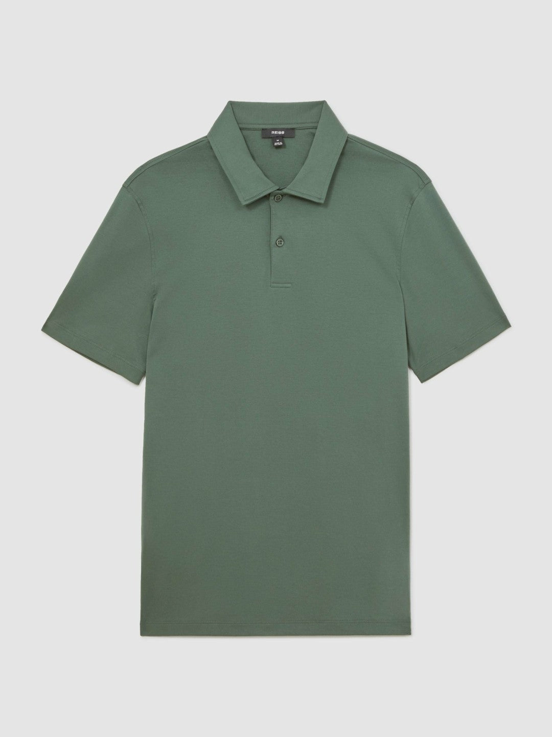 Reiss Popular Choice - Cotton Short-Sleeve Polo Shirt in Kale Green