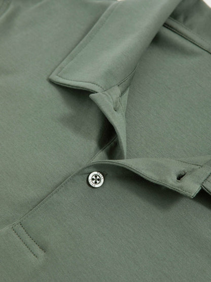 Reiss Popular Choice - Cotton Short-Sleeve Polo Shirt in Kale Green