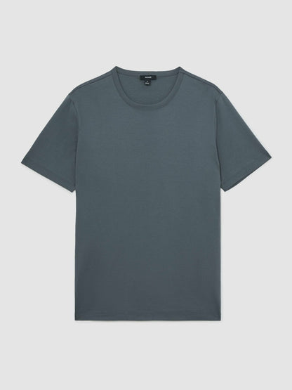 Reiss Featured - Airwater-Cotton Crew-Neck T-Shirt in Airforce Blue