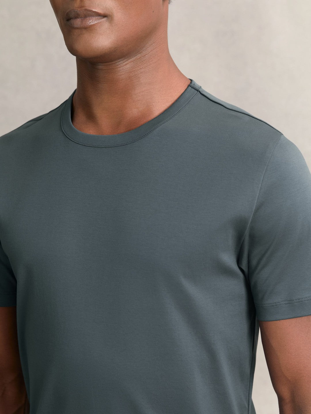 Reiss Featured - Airwater-Cotton Crew-Neck T-Shirt in Airforce Blue