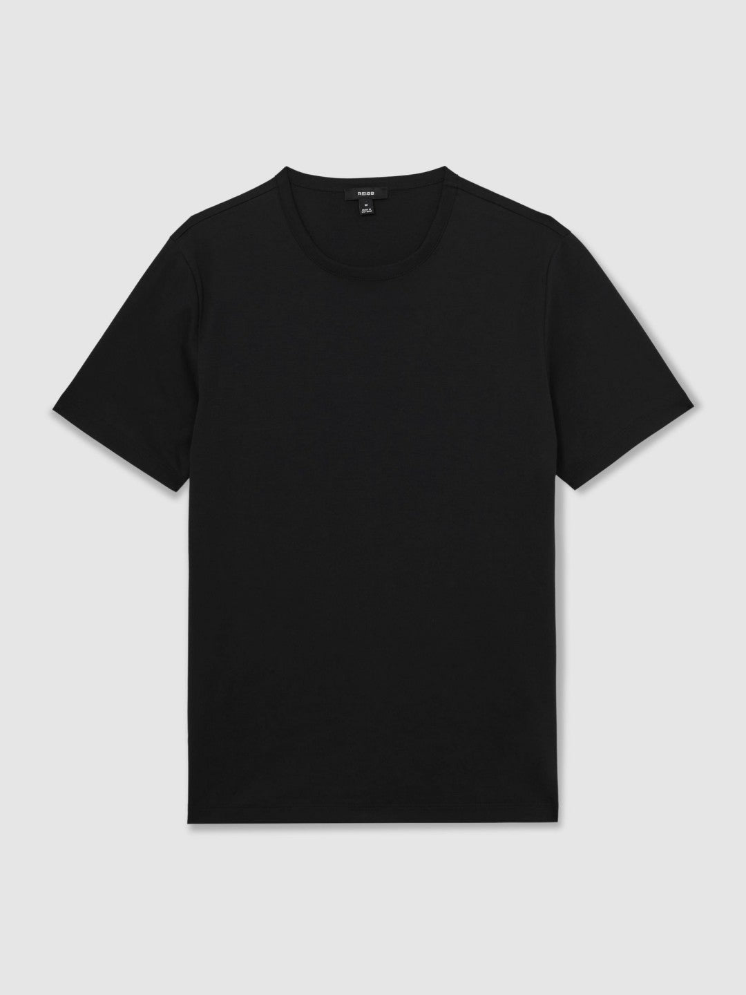 Reiss Offer - Airwater-Cotton Crew-Neck T-Shirt in Black