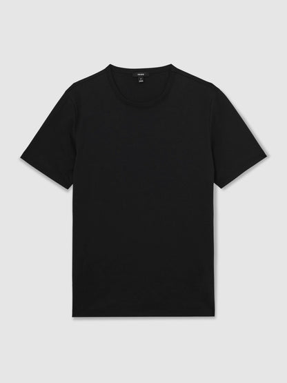 Reiss Offer - Airwater-Cotton Crew-Neck T-Shirt in Black