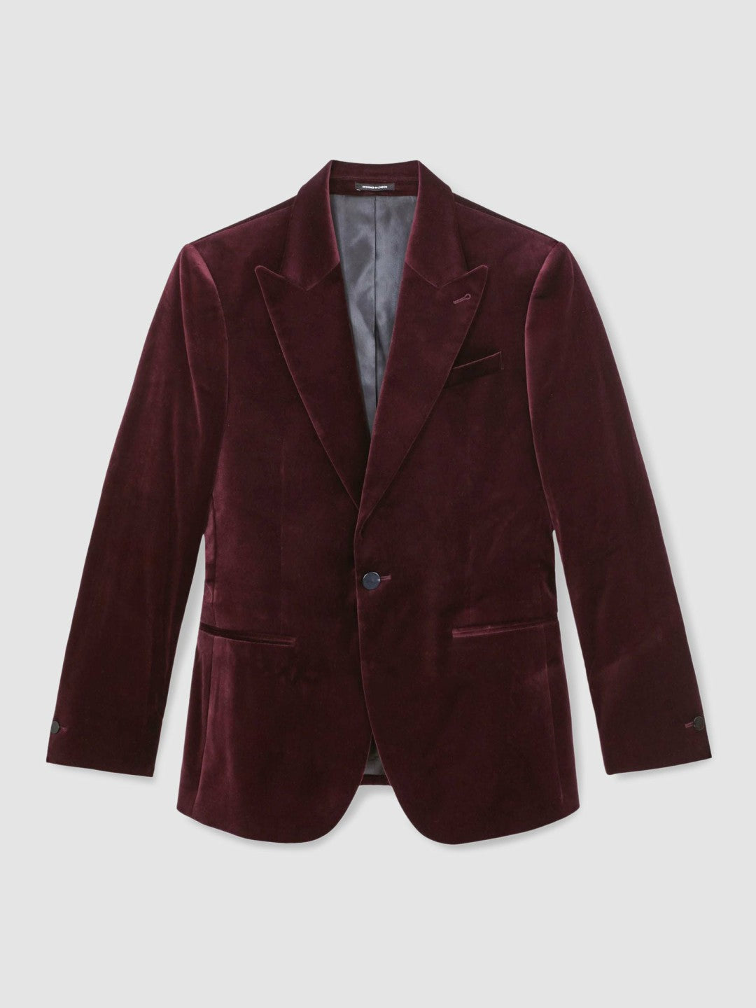 Reiss Value - Single-Breasted Velvet Blazer Regular-Fit in Bordeaux