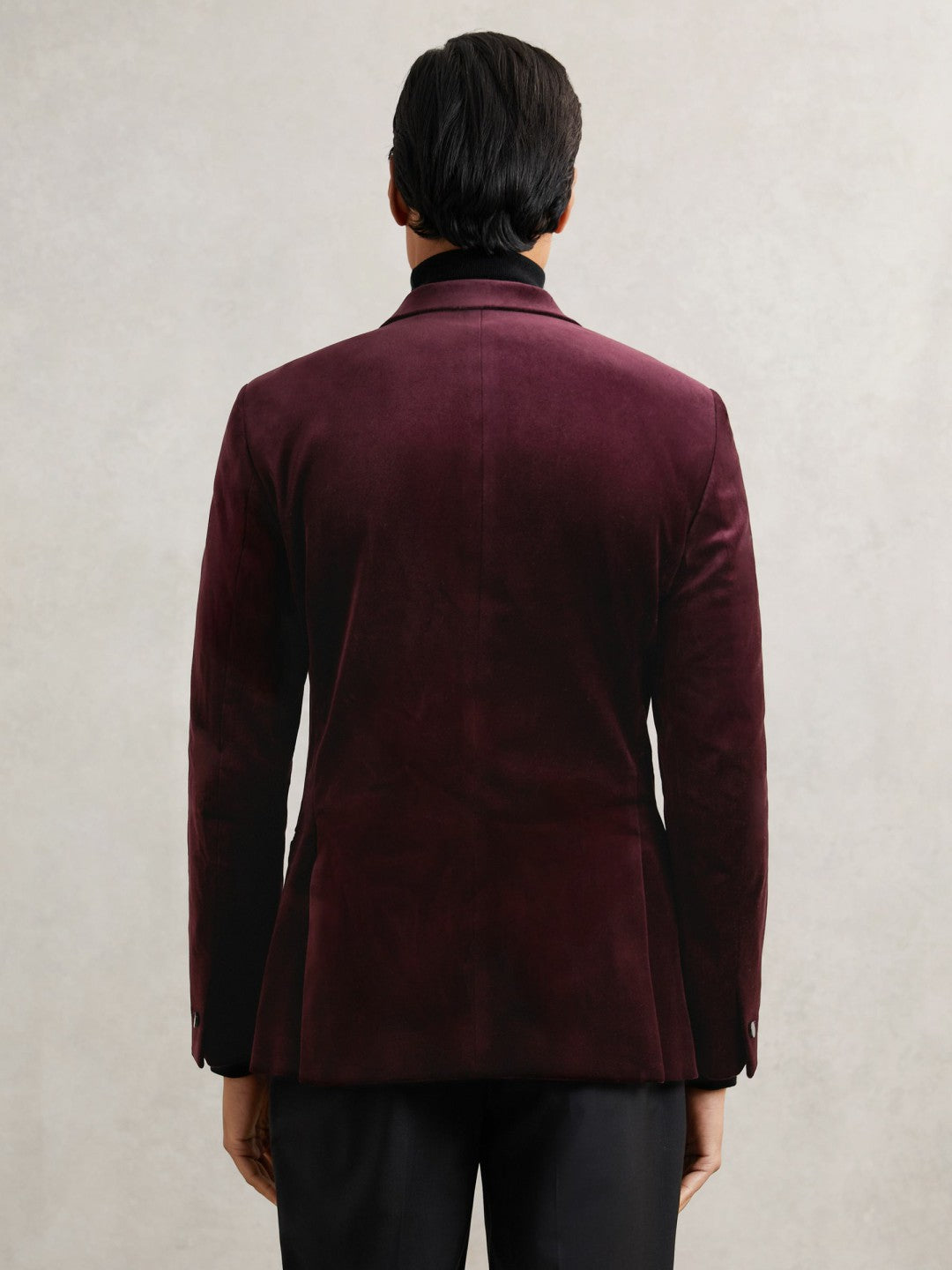 Reiss Value - Single-Breasted Velvet Blazer Regular-Fit in Bordeaux