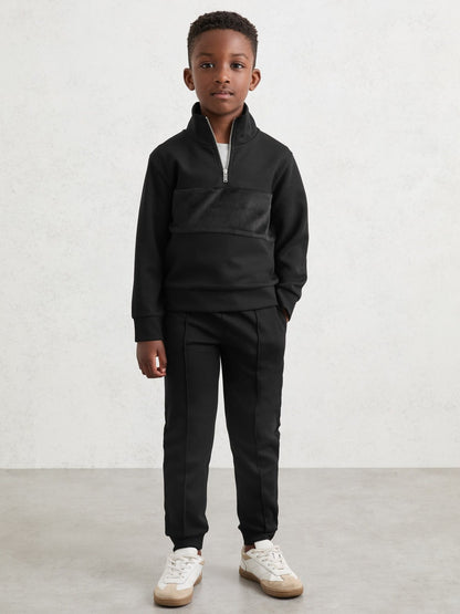 Reiss Affordable - 9-13 yrs Interlock Drawstring Joggers in Black