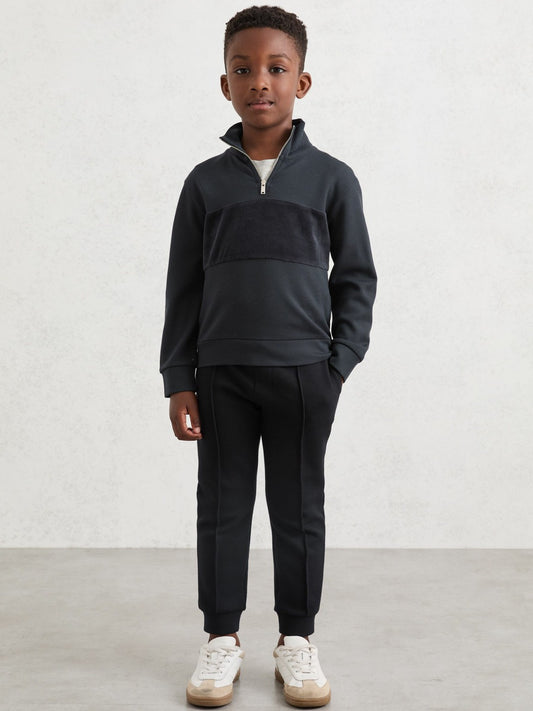 Reiss Affordable - 3-9 yrs Interlock Drawstring Joggers in Navy Blue