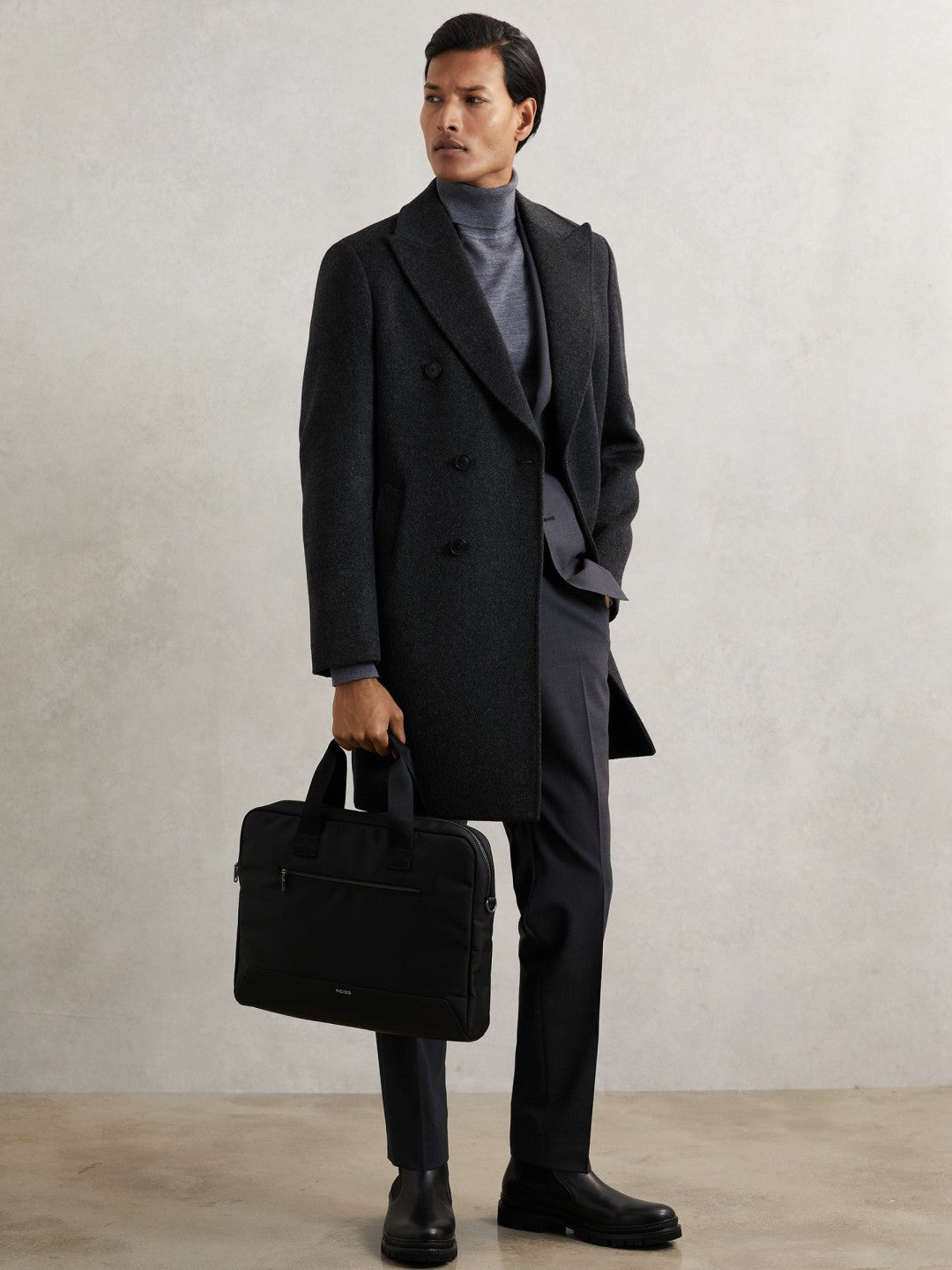 Reiss Savings - Woven Briefcase in Black