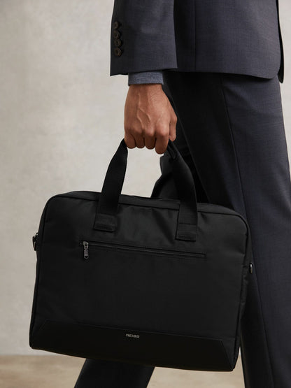 Reiss Savings - Woven Briefcase in Black