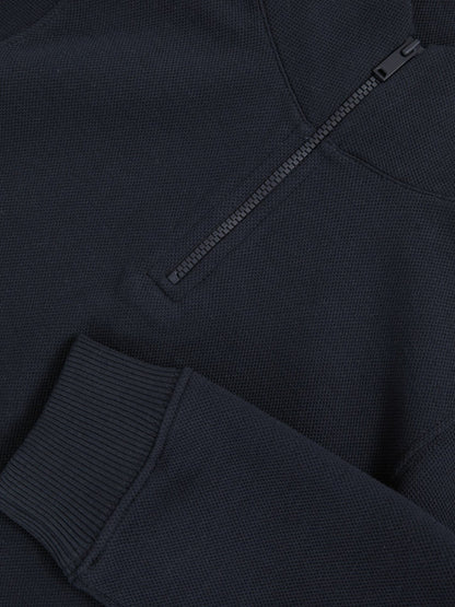 Reiss Popular Choice - 9-13 yrs Textured Half-Zip Sweatshirt with Cotton in Navy