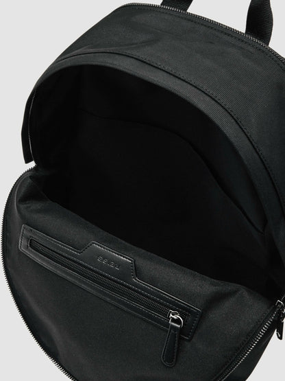 Reiss Affordable - Woven Zipped Backpack in Black