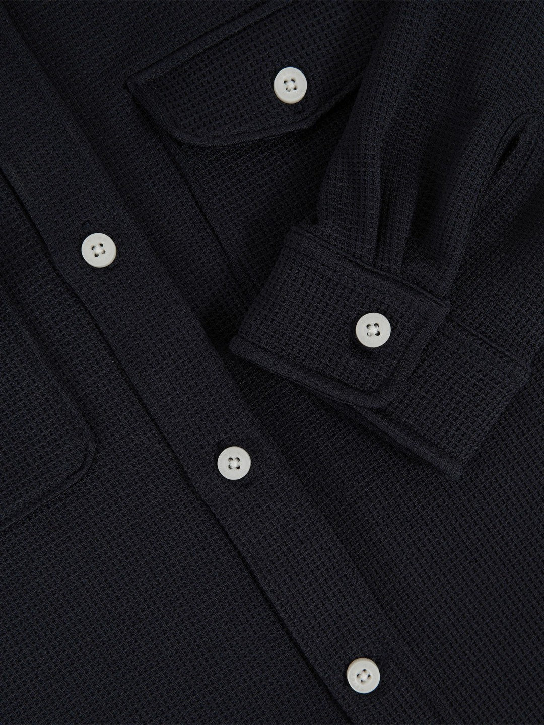 Reiss 3-9 yrs Waffle-Textured Twin-Pocket Overshirt in Navy