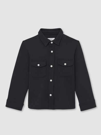 Reiss Affordable - 9-13 yrs Waffle-Textured Twin-Pocket Overshirt in Navy