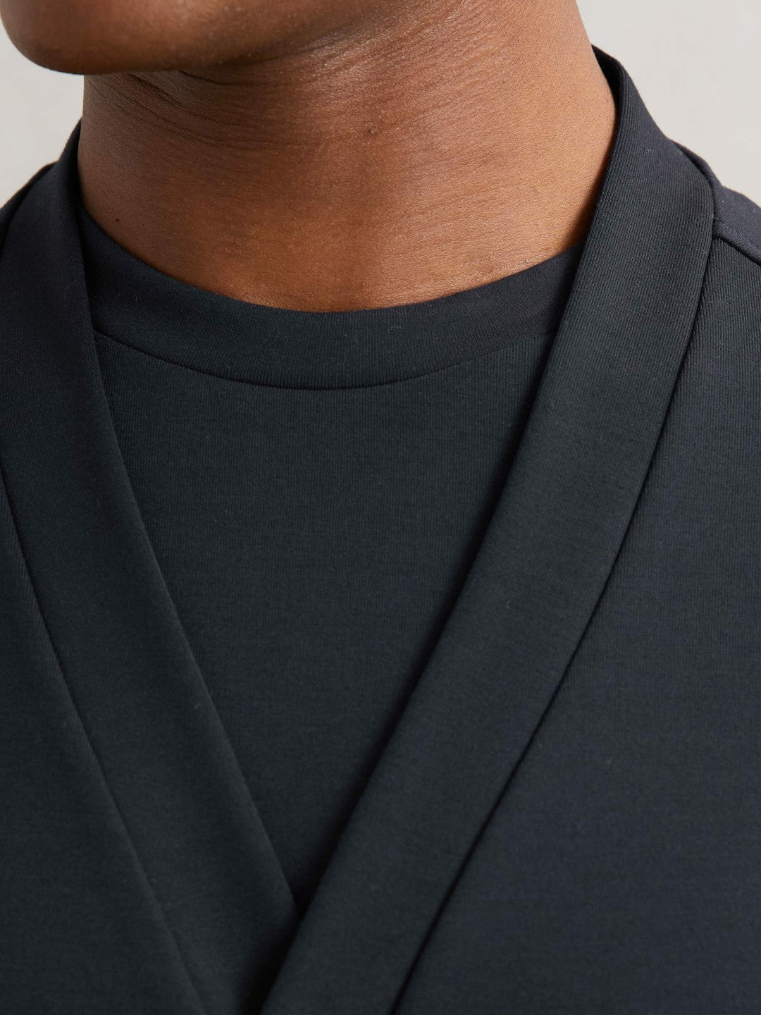 Reiss Deal - V-Neck Interlock Jersey Cardigan in Navy