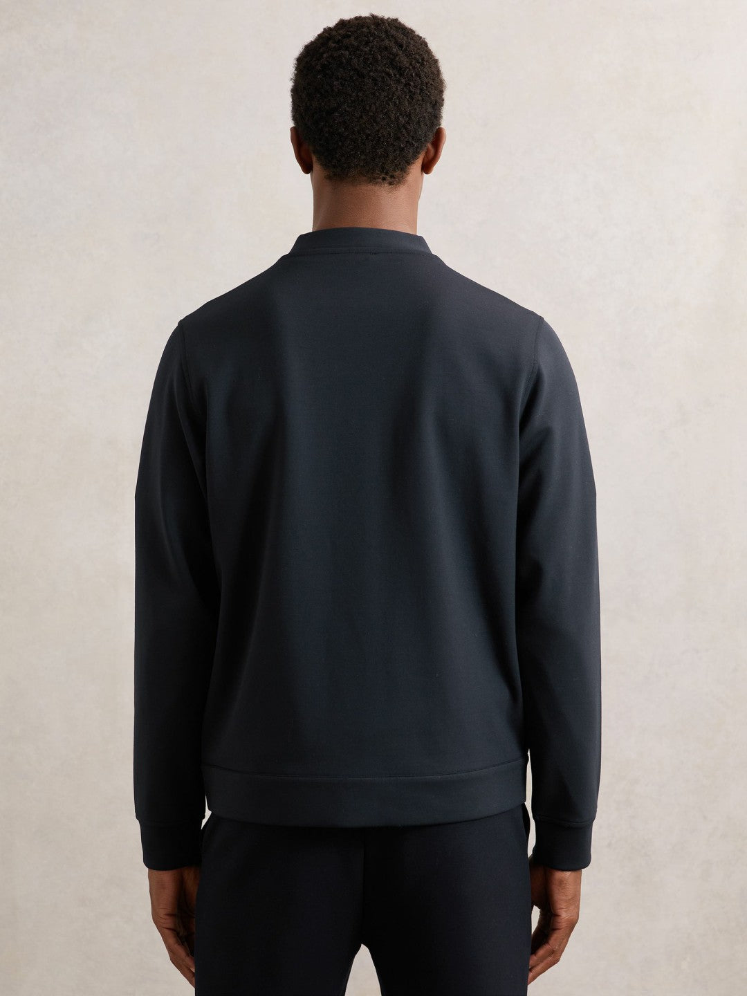 Reiss Deal - V-Neck Interlock Jersey Cardigan in Navy