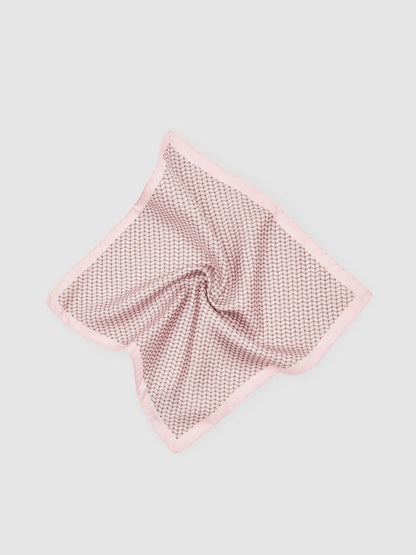 Reiss Featured - Geo Chain Detail Pocket Square in Soft Pink