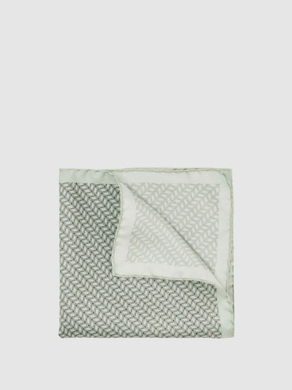 Reiss Value - Geo Chain Detail Pocket Square in Sage