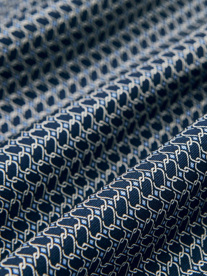 Reiss Sale - Geo Chain Detail Pocket Square in Navy