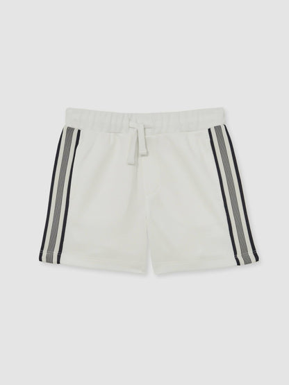 Reiss Affordable - 13-14 yrs Side Stripe Textured Shorts in White
