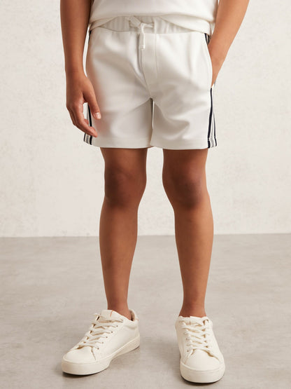 Reiss Affordable - 13-14 yrs Side Stripe Textured Shorts in White