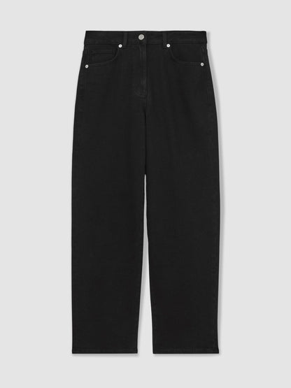 Reiss Deal - Petite Mid Rise Straight Leg Jeans in Black