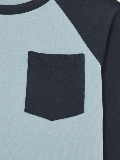 Reiss Featured - 3-9 yrs Cotton Colour-Block Long-Sleeve T-Shirt in Navy Blue