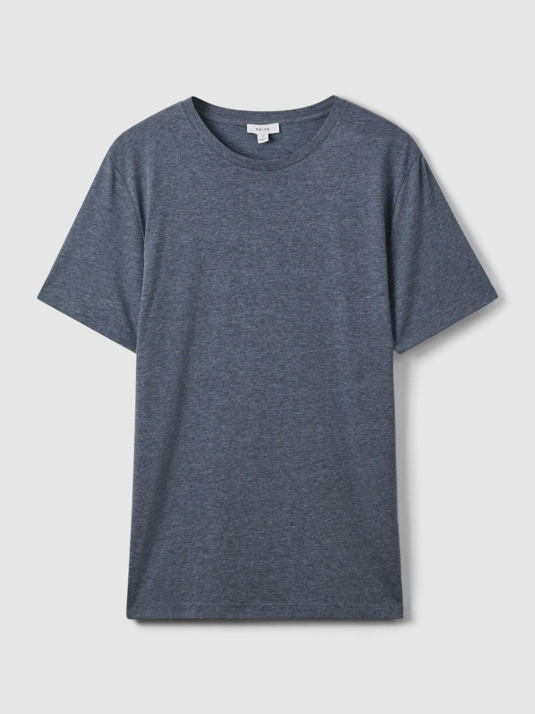 Reiss Affordable - Cotton Crew Neck T-Shirt in Airforce Blue Melange