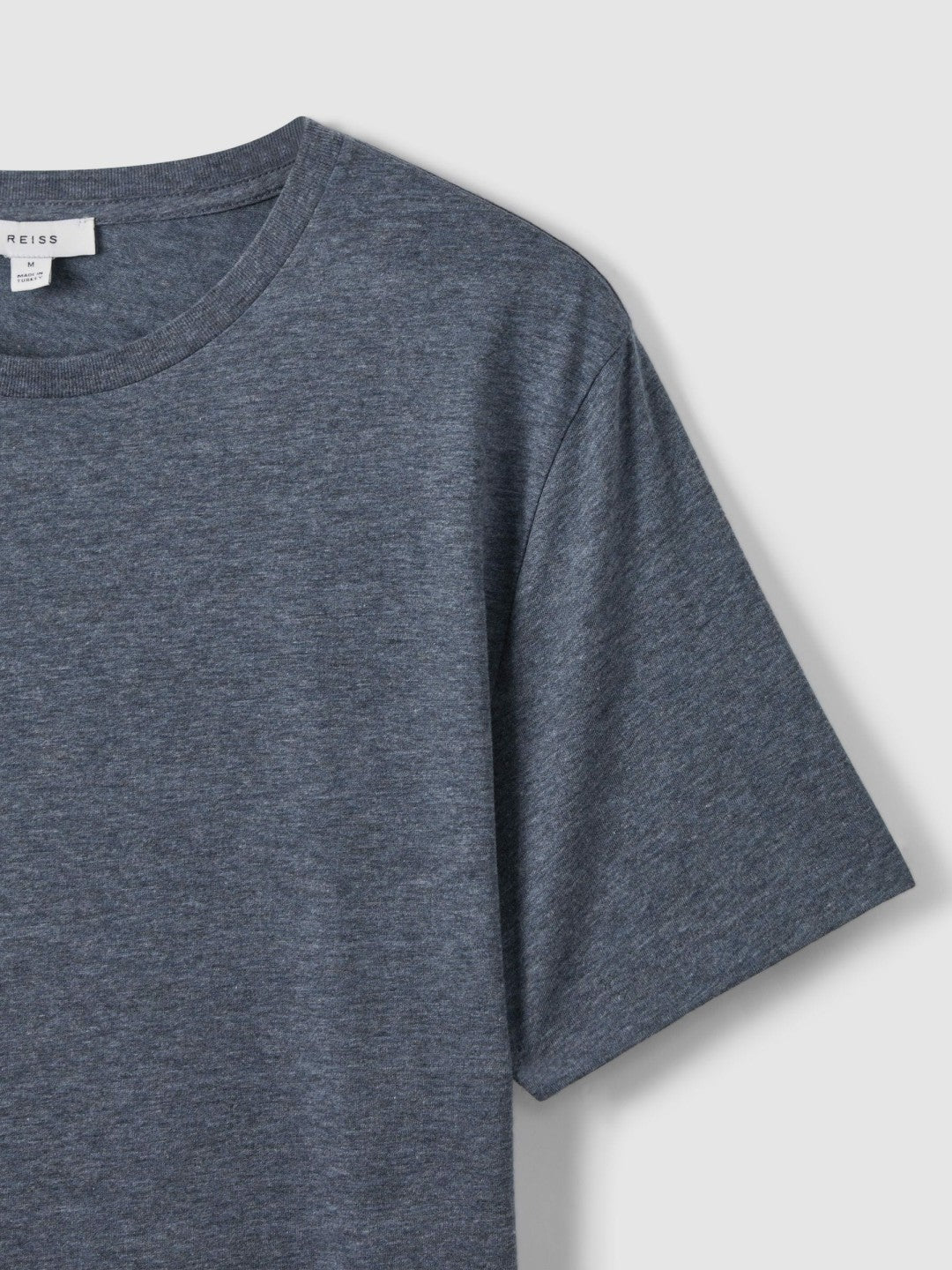 Reiss Affordable - Cotton Crew Neck T-Shirt in Airforce Blue Melange