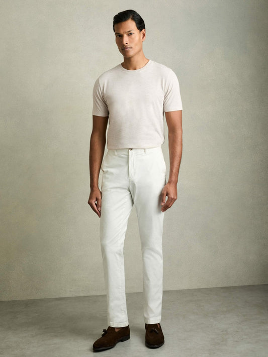 Reiss Featured - Cotton Crew Neck T-Shirt in Wheat Melange