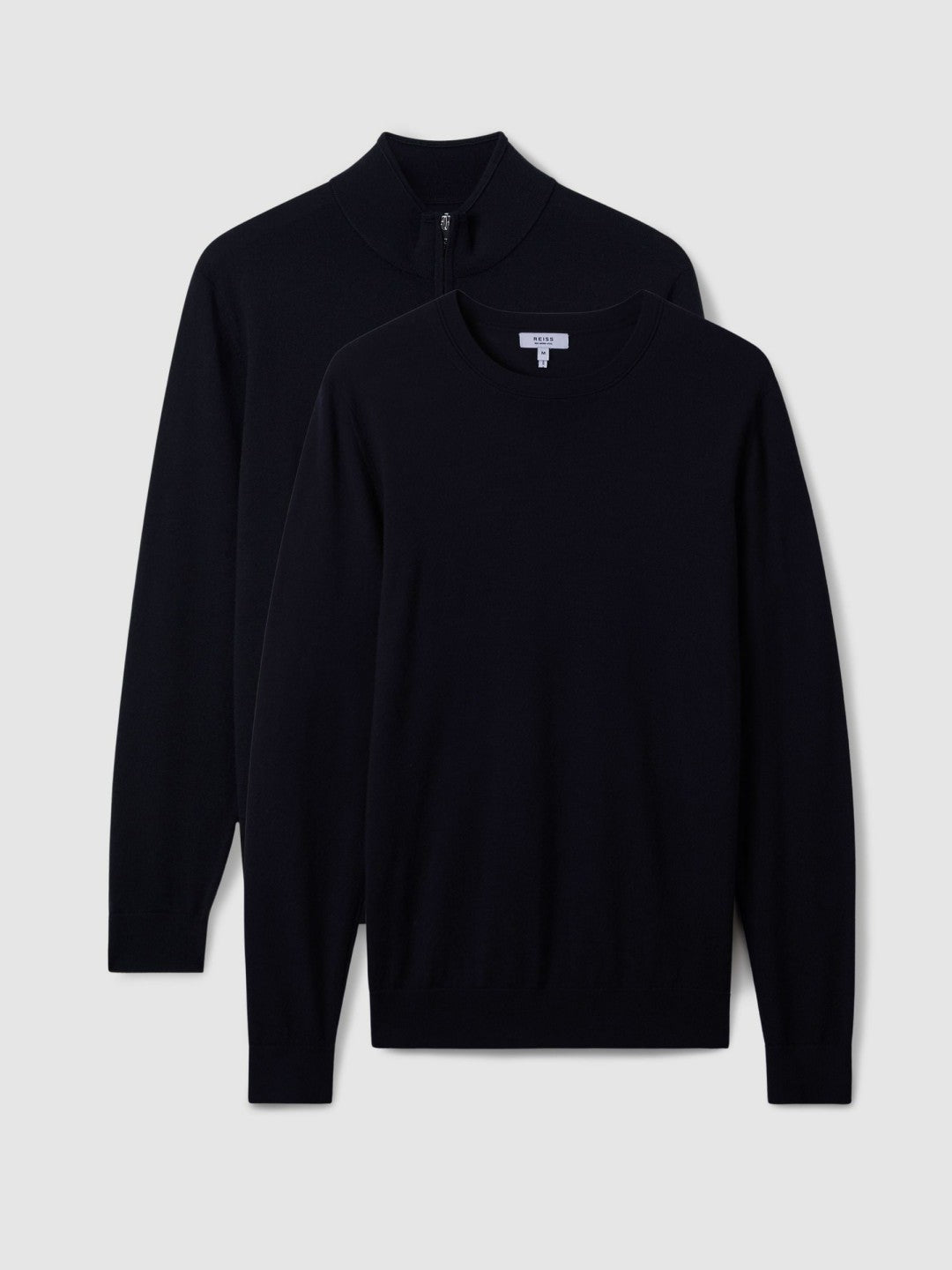 Reiss Featured - Pack of Two Merino Wool Jumpers in Navy