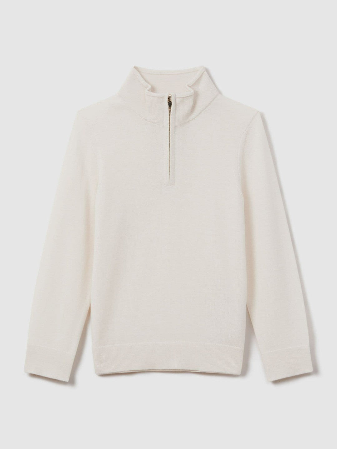 Reiss Offer - 3-9 yrs Wool Half-Zip Funnel Neck Jumper in Snow