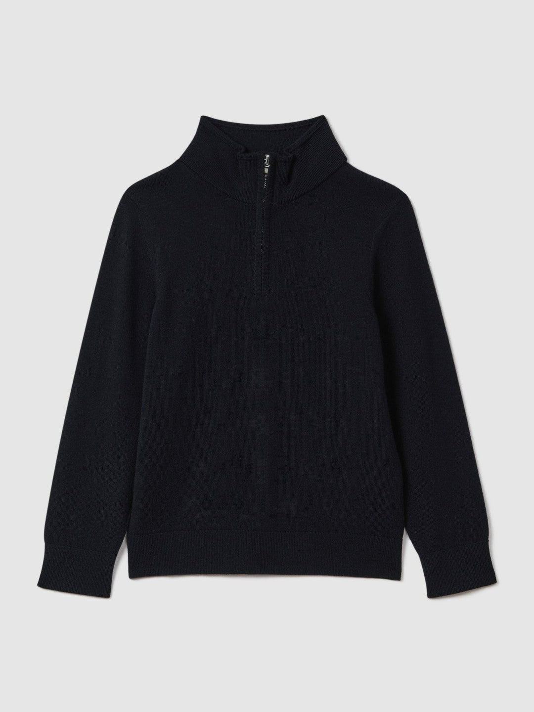 Reiss Sale - 3-9 yrs Wool Half-Zip Funnel Neck Jumper in Navy