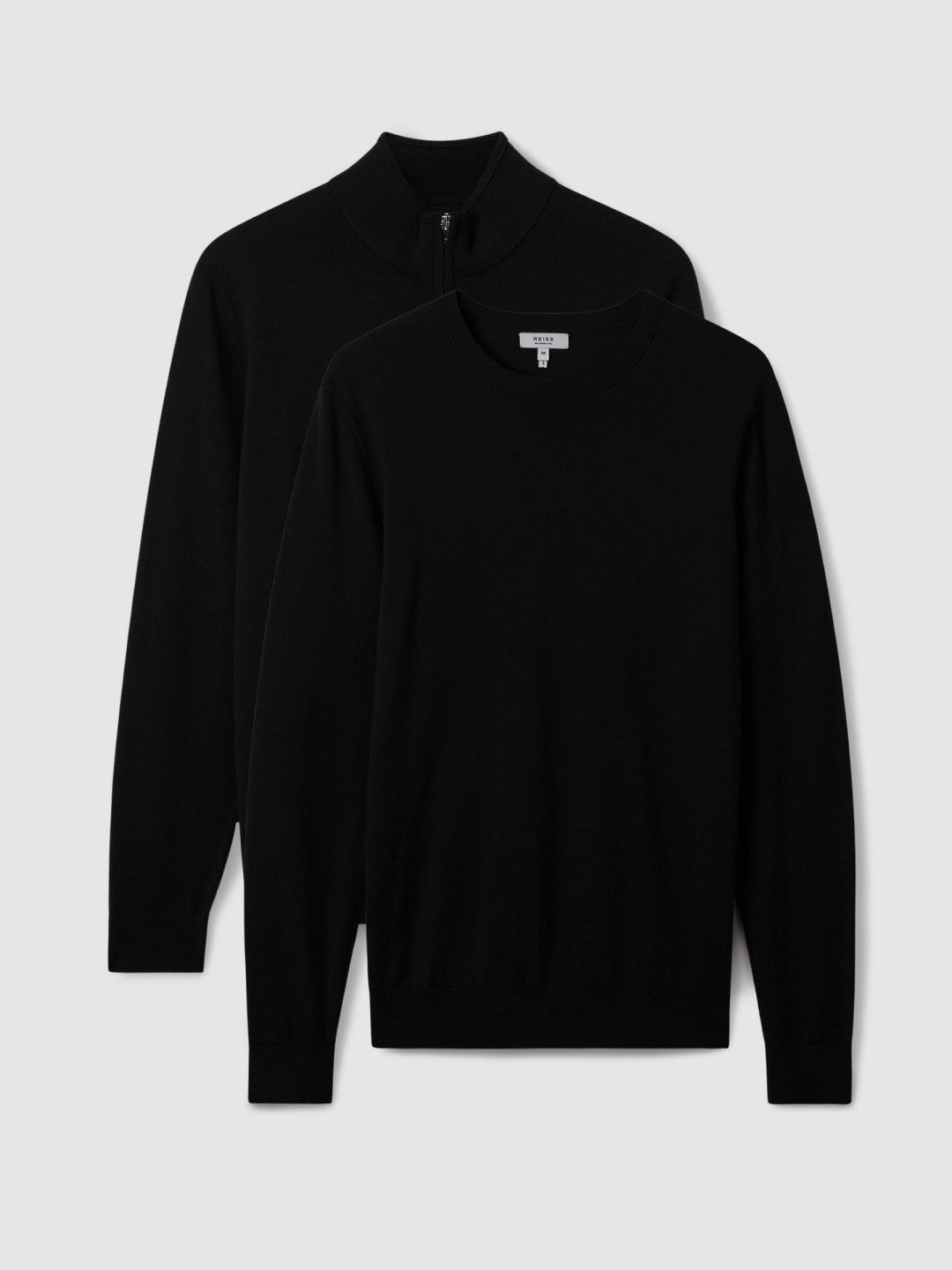 Reiss Featured - Pack of Two Merino Wool Jumpers in Black