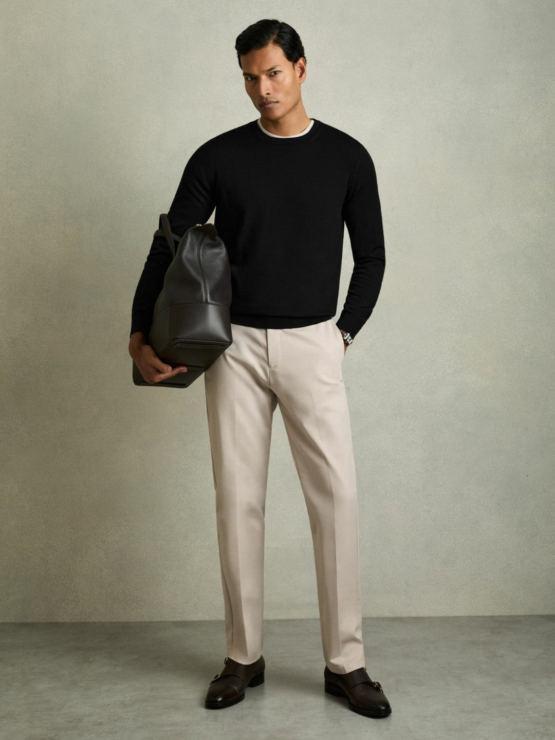 Reiss Featured - Pack of Two Merino Wool Jumpers in Black