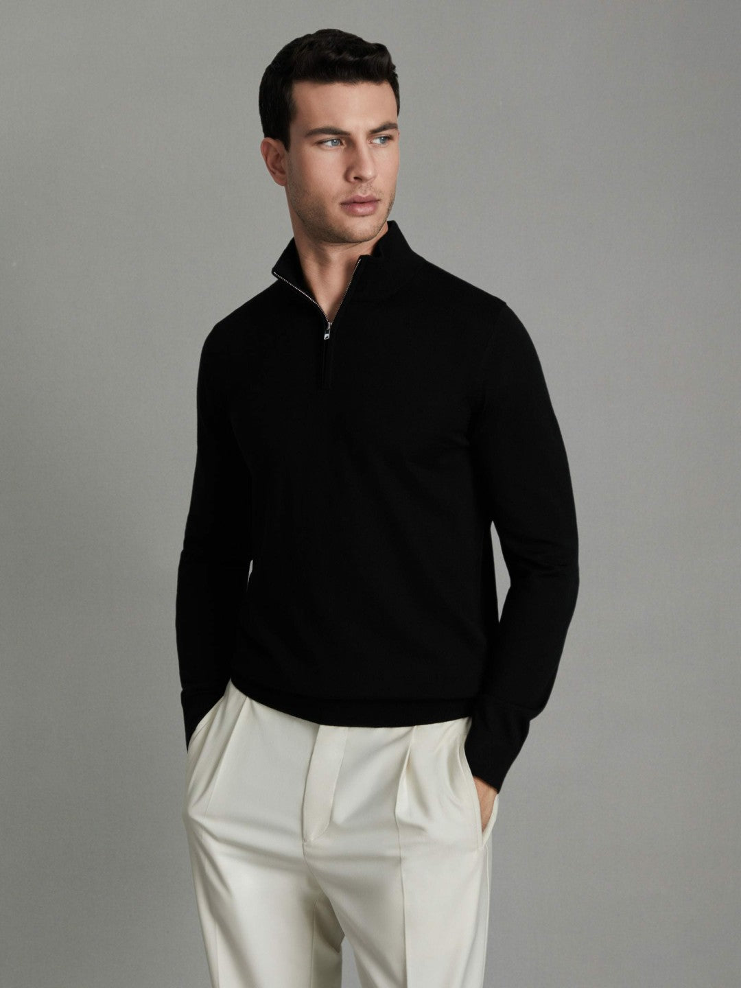 Reiss Featured - Pack of Two Merino Wool Jumpers in Black