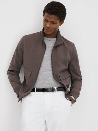 Reiss Affordable - Smooth Leather Belt in Black
