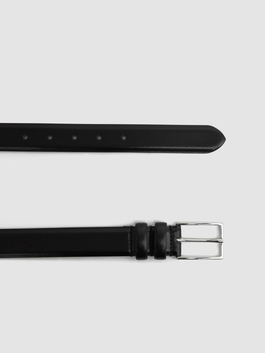 Reiss Affordable - Smooth Leather Belt in Black