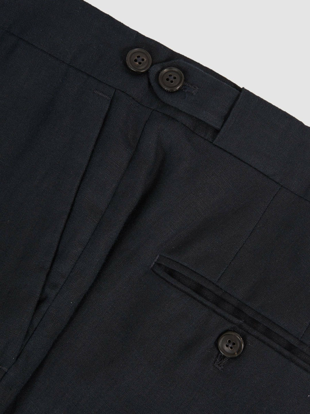 Reiss Featured - Slim Fit Linen Adjuster Trousers in Navy