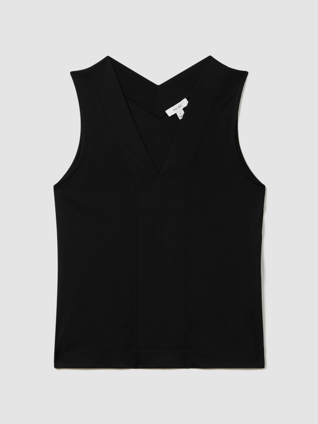 Reiss V-Neck Shell Top in Black