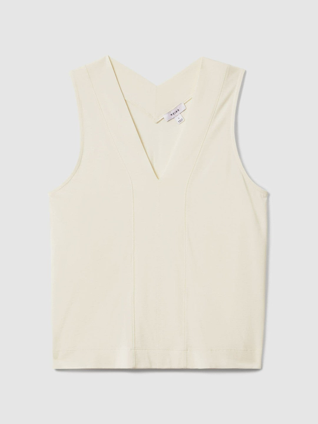 Reiss V-Neck Shell Top in Ivory