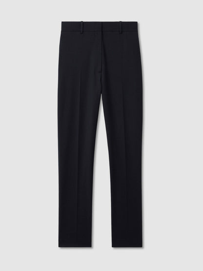 Reiss Offer - Petite Wool-Blend Tailored Flared Suit Trousers in Navy