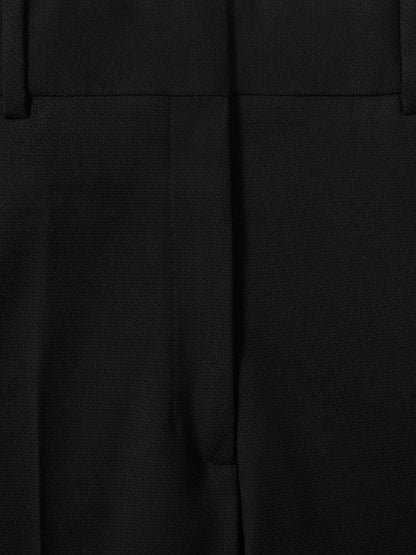 Reiss Wool-Blend Tailored Flared Suit Trousers in Black