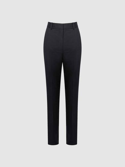 Reiss Petite Wool Blend Tapered Suit Trousers in Navy