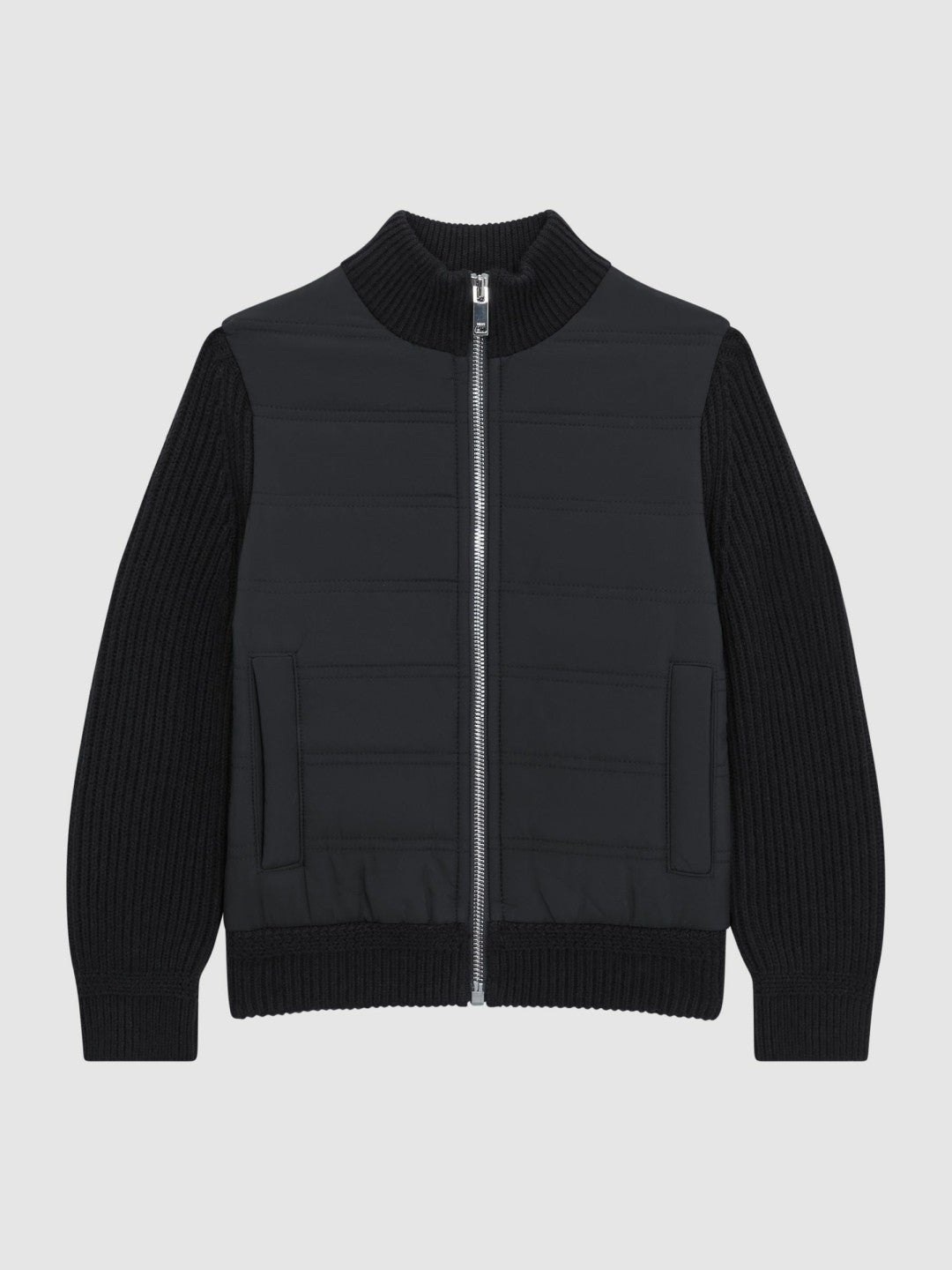 Reiss Value - Junior Hybrid Zip Through Quilted Jacket in Navy