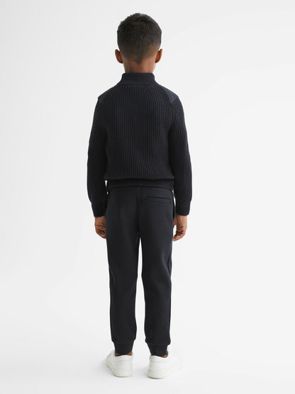 Reiss Value - Junior Hybrid Zip Through Quilted Jacket in Navy