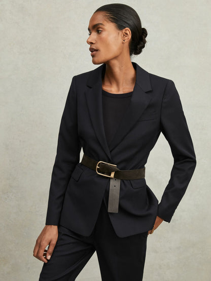 Reiss Single Breasted Suit Blazer in Navy