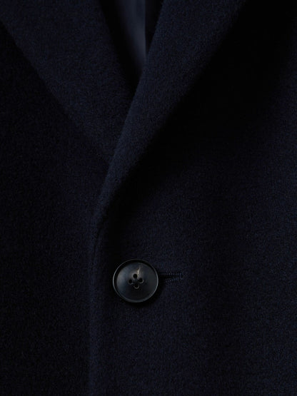 Reiss Sale - Wool Blend Single Breasted Epsom Overcoat in Navy