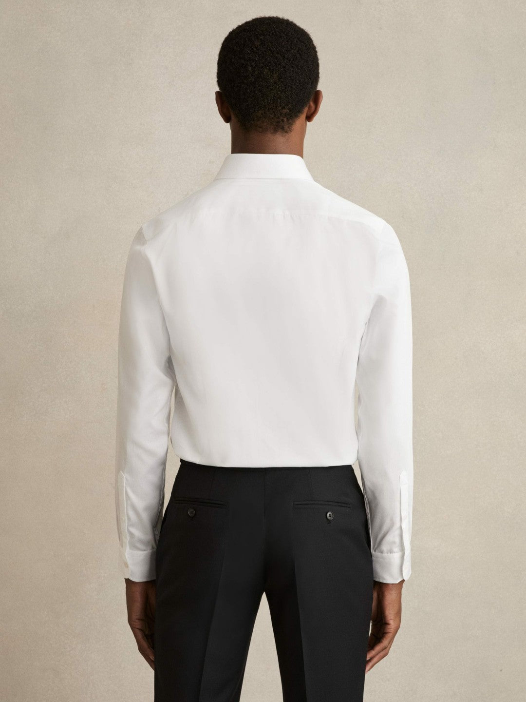 Reiss Value - Regular Fit Cotton Sateen Striped Shirt in White
