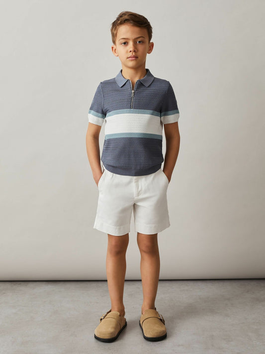Reiss Value - 3-9 yrs Cotton Chino Shorts with Stretch in White