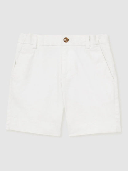 Reiss 3-9 yrs Cotton Chino Shorts with Stretch in White