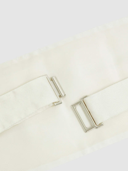 Reiss Savings - Silk Cummerbund in Ivory